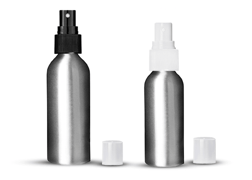 Brushed Aluminum Bottles, Sprayers And Cans