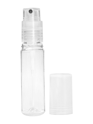 Clear Plastic Perfume Bottle with Silver Fine Mist Spray - .33 oz / 10 ml