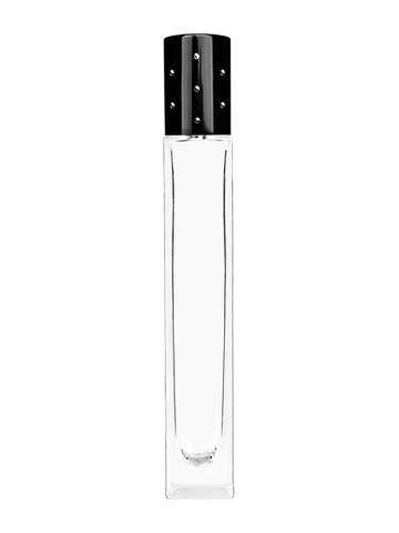 50mL Clear Tall Rectangle Glass Perfume Bottle with 15mm Neck - Case of 64  (Cap Sold Separately)