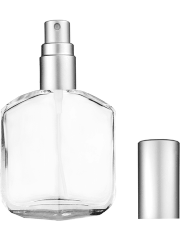 Royal design 13ml, 1/2oz Clear glass bottle with matte silver spray ...
